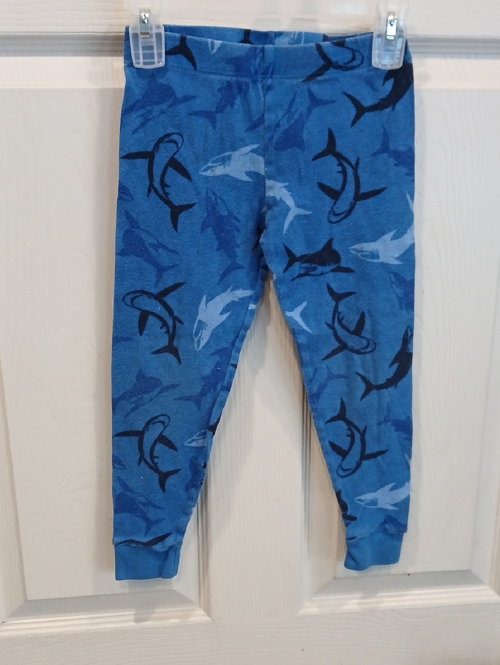 Blue Shark-Print Kids Pajama Bottoms